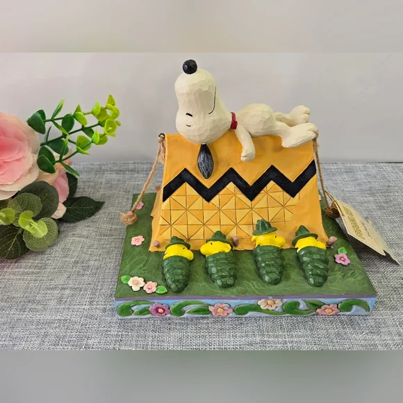 Jim Shore Peanuts Snoopy And Woodstock “Restful Campers” 6011952 - Picture 1 of 8